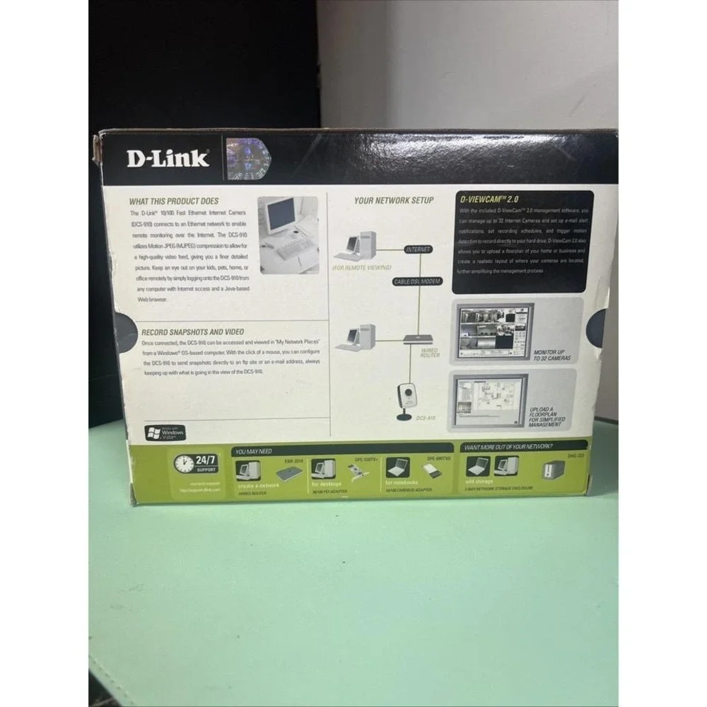 D-Link Security/Surveillance Home Camera W/ Power Adapter DSC-910